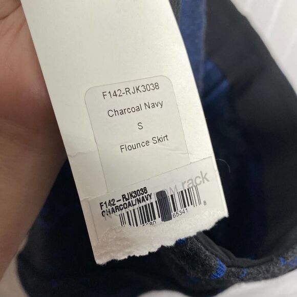 Veronica Beard Barouqe Scroll Print Flounce Mini Skirt Charcoal Navy Blue Small - Picture 6 of 10